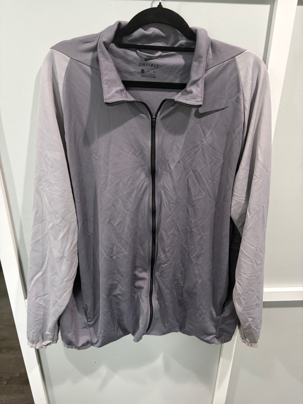 Nike Dri-FIT Men's XXL Full Zip Track Jacket Gray Two-Tone Lightweight Athletic